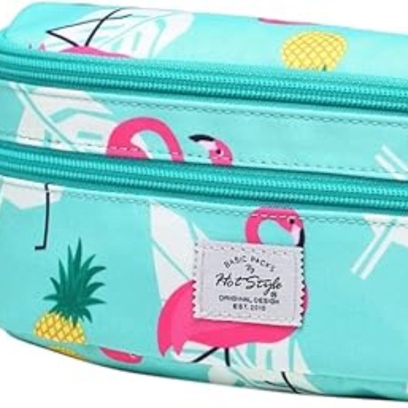 Basic Packs by HotStyle Adjustable Fanny Pack - Turquoise with Flamingo Print🦩 - Picture 15 of 15